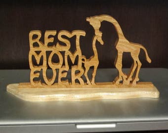 Mother's Day Hand Cut Wood Animal Sign