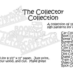 Scrollsaw Collector Sign Pattern eBook