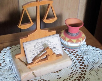 Legal (lawyer) Handmade Wood Business Card Holder