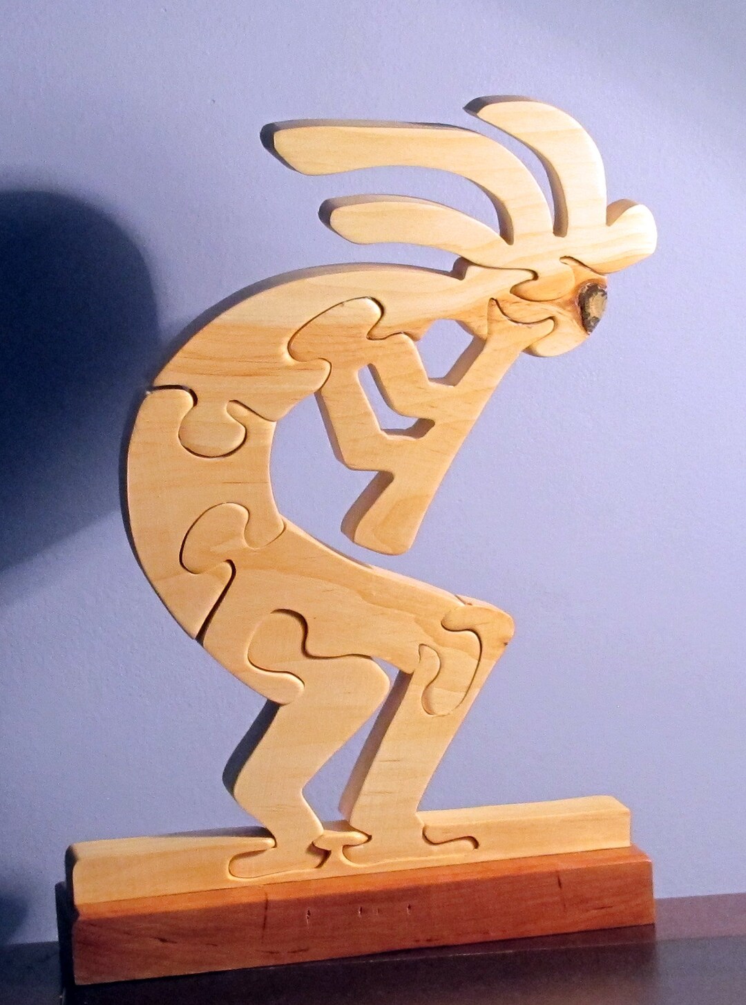 Kokopelli Stand up Puzzle Hand Cut From Wood Etsy
