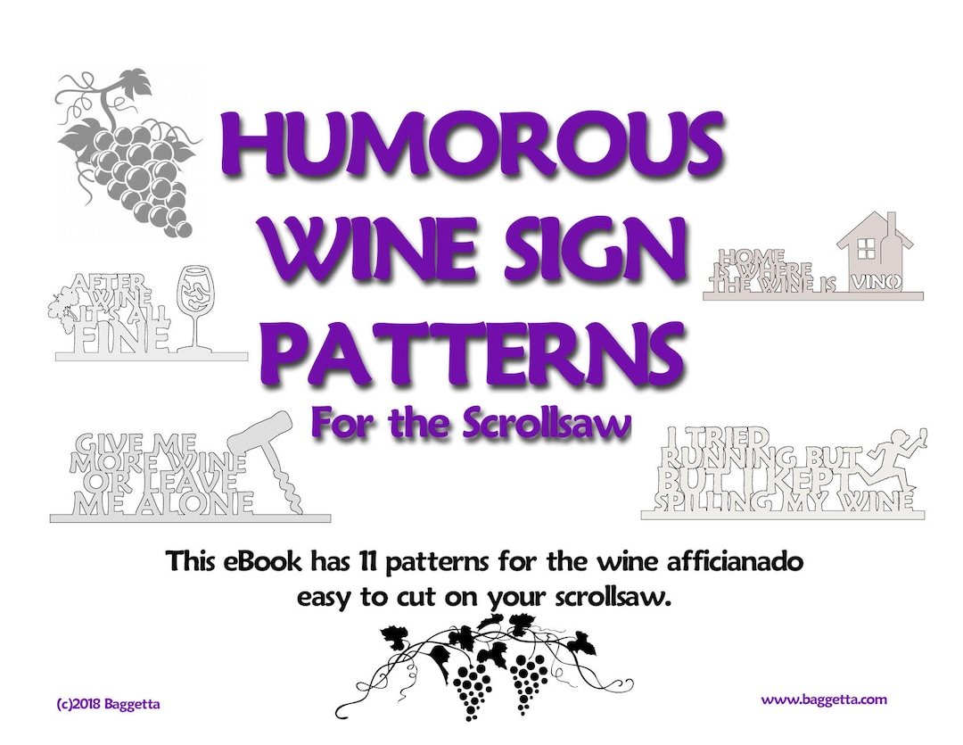 Humorous Wine Sign Patterns for the Scrollsaw - Etsy