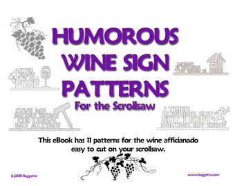 Humorous Wine Sign Patterns for the Scrollsaw