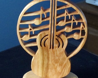 Guitar Trophy Cut From Real Wood