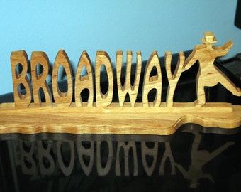 Broadway Wood Hand Cut Desktop Sign