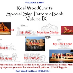 Volume 9: Ten Unique Scrollsaw Sign Pattern eBook