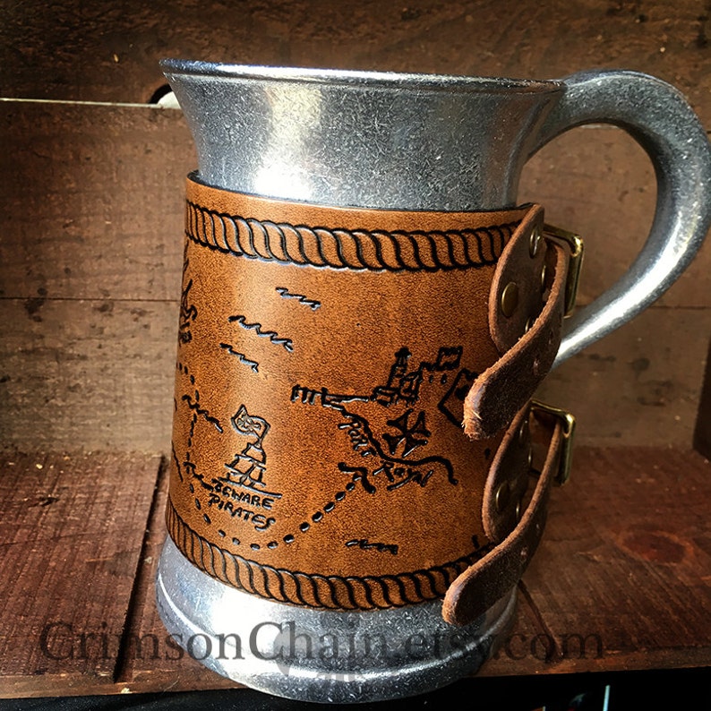 Pirate Treasure Mug by Crimson Chain Leatherworks SCA Larp Etsy