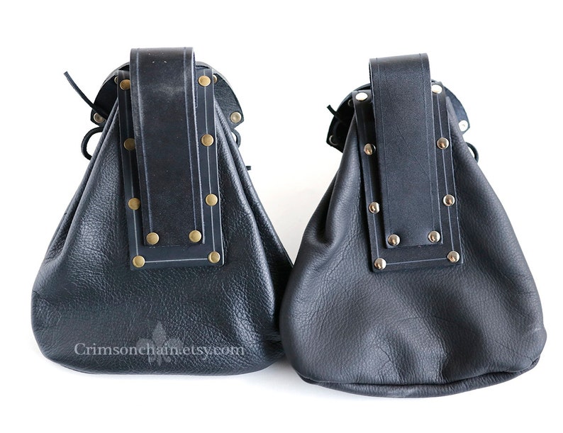 Black Leather Fancy Locking Sporran by Crimson Chain Etsy