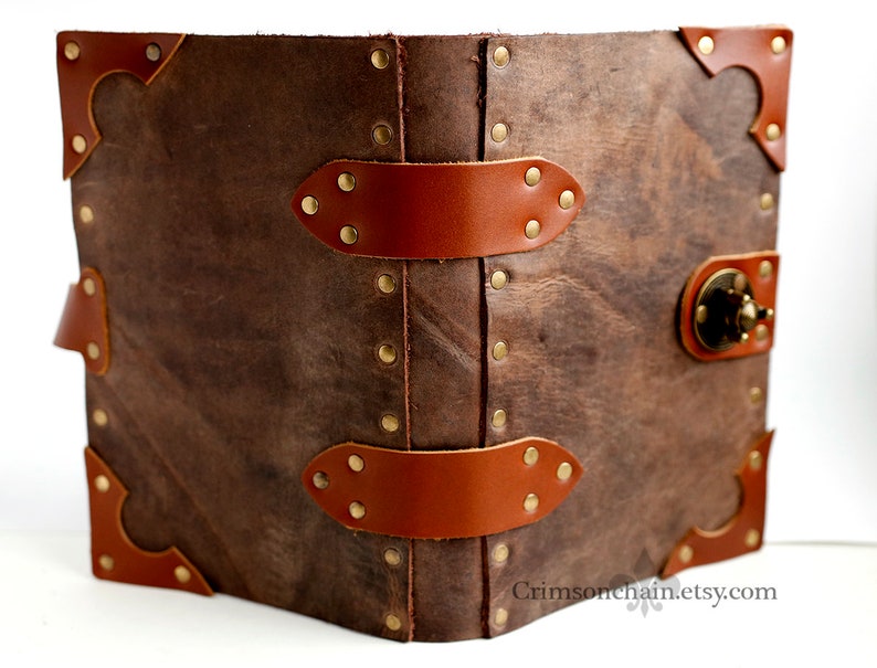 Brown Leather Sketchbook Cover Large by Crimson Chain Etsy