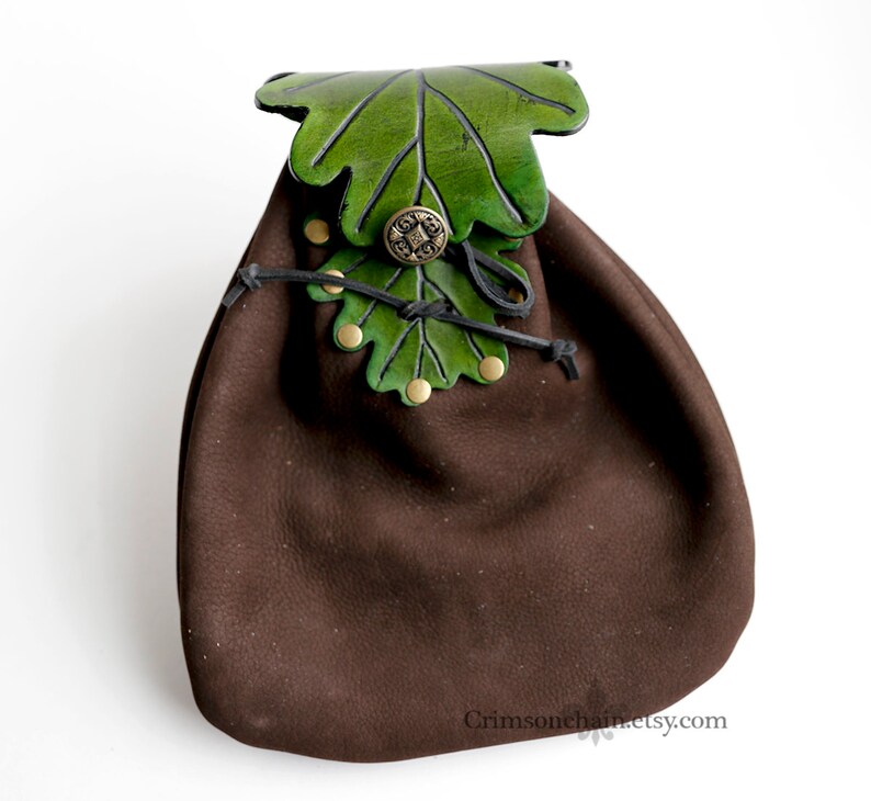 Green and Brown Button Leaf Sporran by Crimson Chain Etsy
