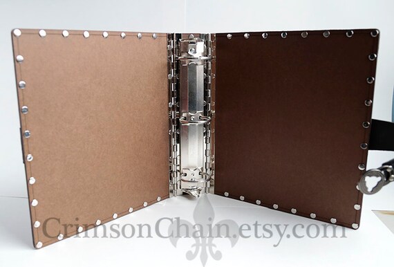 by Crimson Chain Leatherworks Red Celtic Wheel 3 gaming geek gift tabletop rpg photo album Leather Binder