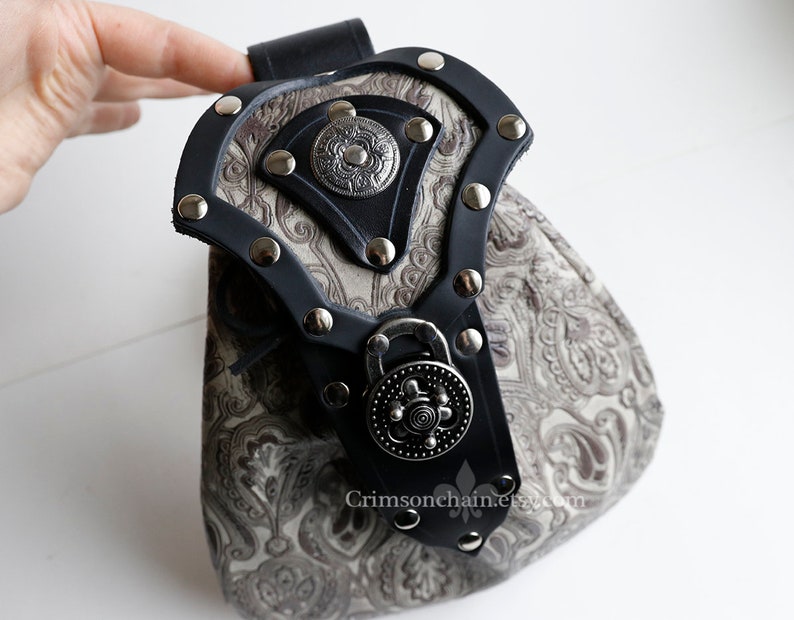 Grey Embossed Fancy Locking Sporran by Crimson Chain Etsy