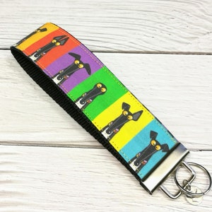 sighthound key fob, large keychain, key chain lanyard whippet galgo greyhound fob Skipworth / semaphore