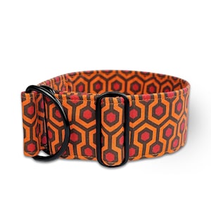 Collare per cani con motivo esagonale, collare a strozzo Shining Martingale o fibbia a scatto, collare per levriero Whippet / REDRUM