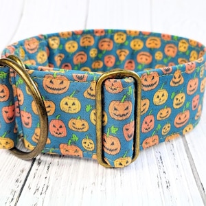Halloween Dog Collar Pumpkins, Limited Slip Martingale Oder Buckle