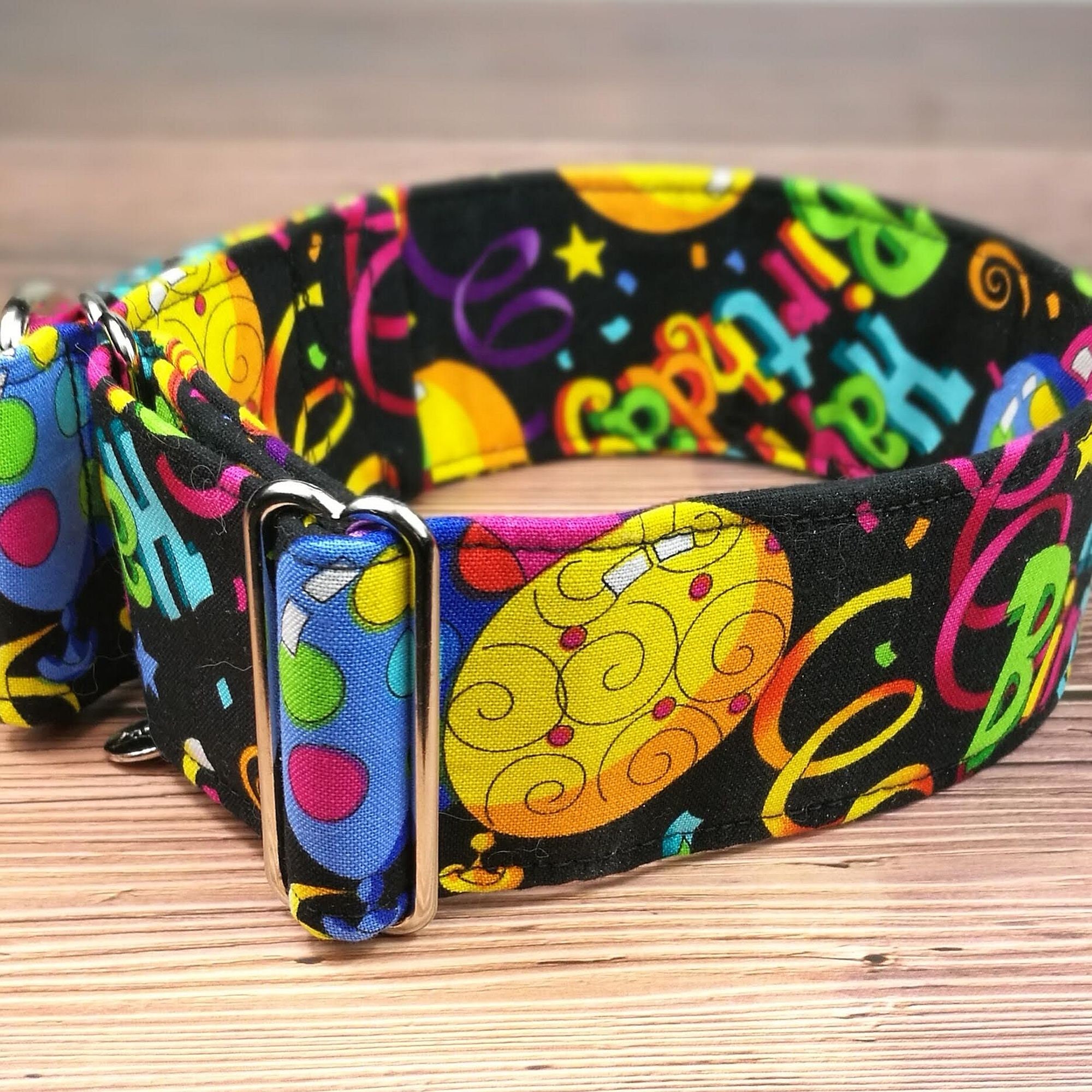 Birthday dog collar with balloons happy birthday fabric Etsy