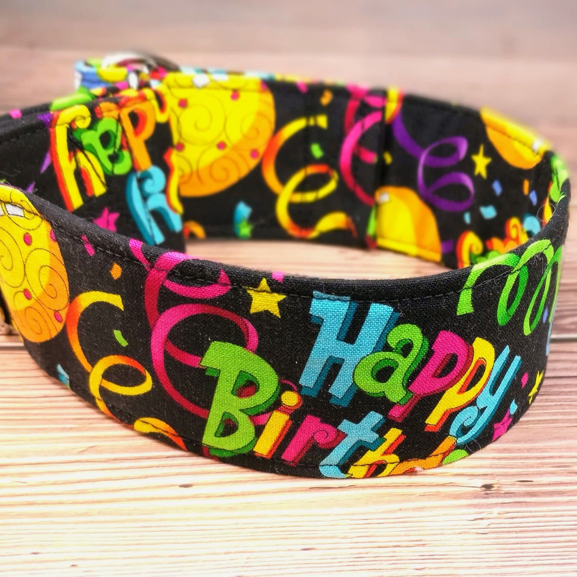 Birthday dog collar with balloons happy birthday fabric Etsy
