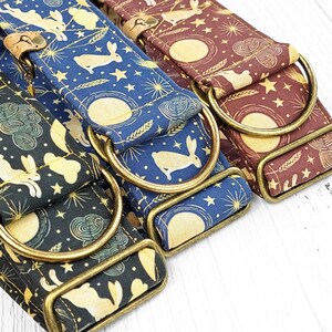 Brett svart hundhalsband, kanin martingale-stil, stryphalsband eller med tryckknappsspänne, greyhound-halsband, whippet-halsband / hare bild 14
