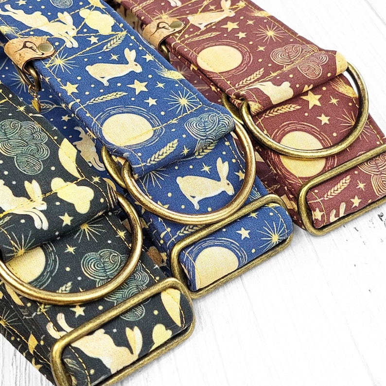 Brett svart hundhalsband, kanin martingale-stil, stryphalsband eller med tryckknappsspänne, greyhound-halsband, whippet-halsband / hare bild 14