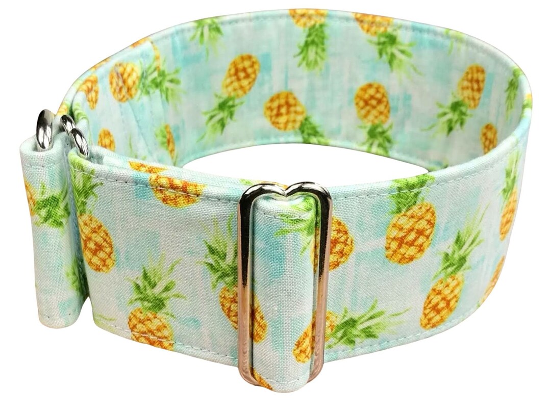 Pineapple Dog Collar Aquarell Greyhound Collar Cyan Etsy Finland