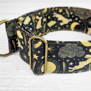 Brett svart hundhalsband, kanin martingale-stil, stryphalsband eller med tryckknappsspänne, greyhound-halsband, whippet-halsband / hare bild 13