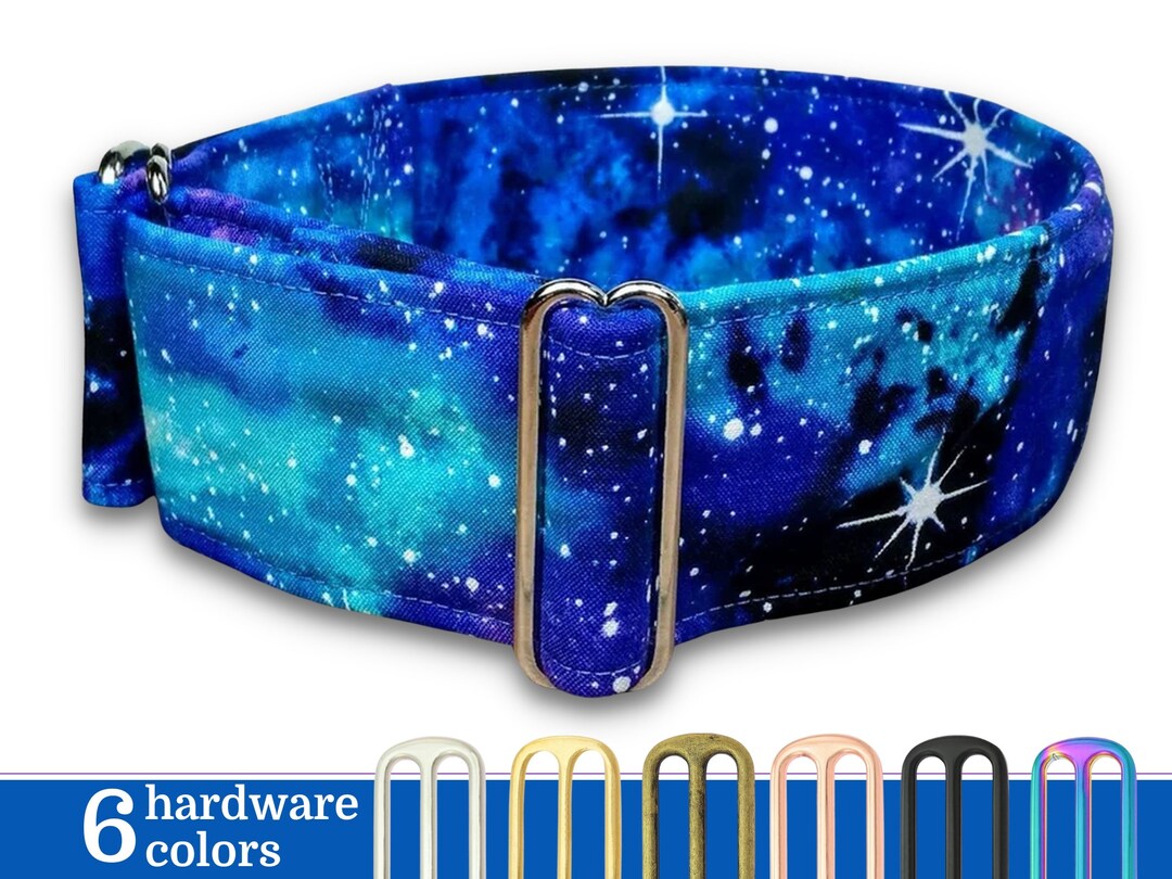 Galaxy Dog Collar Blue Limited Slip Martingale or Buckle Etsy