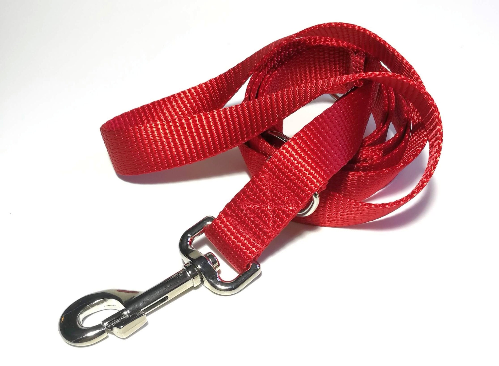 Red nylon dog leash adjustable 3 lenghts 3/8 or 1 | Etsy