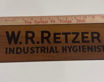 W.R. Retzer Industrial Hygienist early wood door professional sign