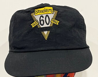 Pittsburg Steelers Gatorade Black 60 season 1933 to 1992 Vintage Nylon Snap back hat