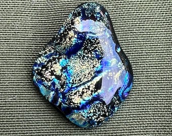 Vintage Black Artisan Studio Art Glass Abstract splash art pendant