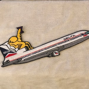 Vintage Delta Airlines Rare Airplane Large Letterman Biker Jacket Patch