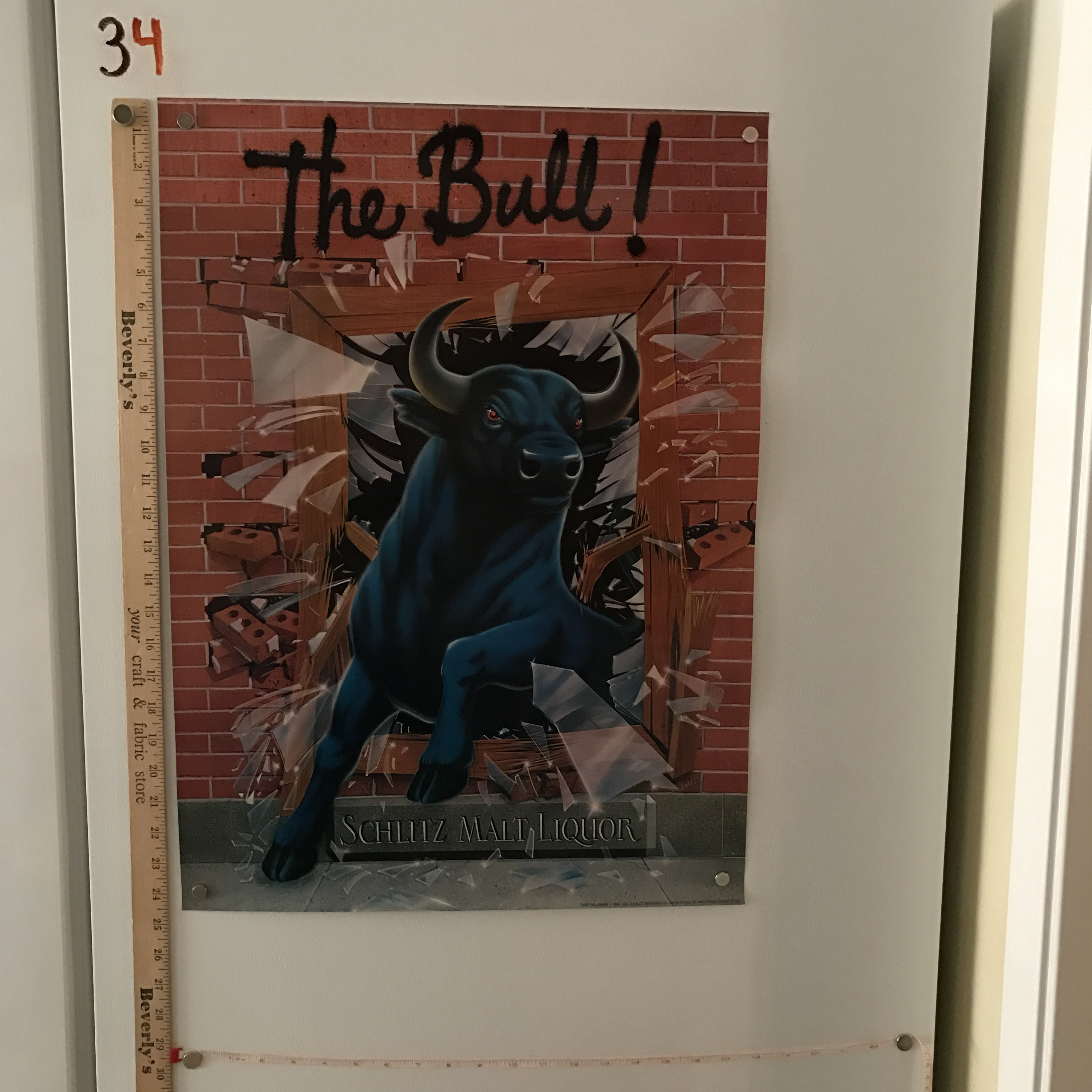 Collectibles Sticker decal 1976 Schlitz Malt Liquor beer blue bull Vintage Original NOS