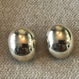 Vintage Sterling Silver 925 Artist Signed Mexican Southwestern Aztec Clip on Earrings