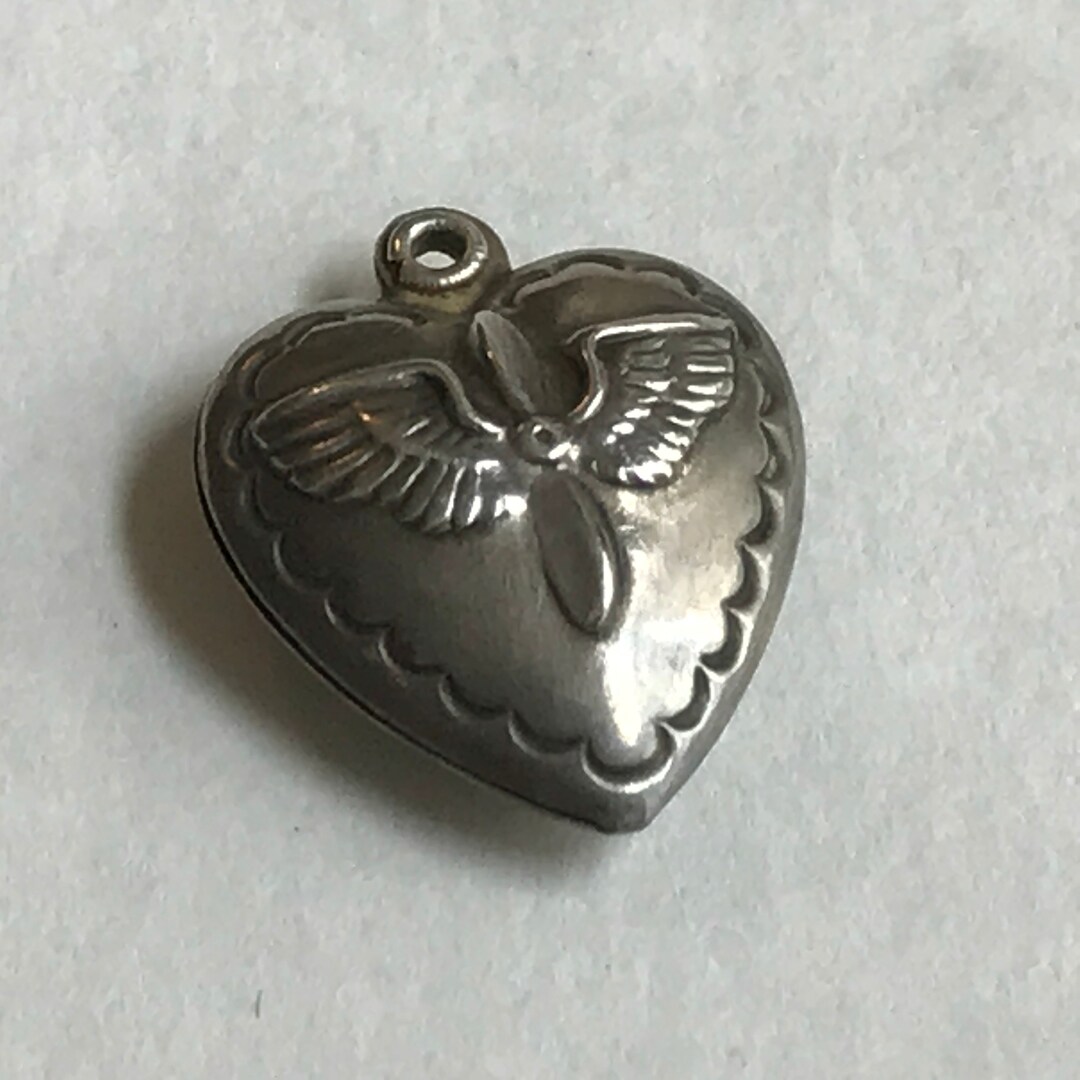 Vintage Puffy Heart Military Medical Sterling Silver Charm Pendant - Etsy
