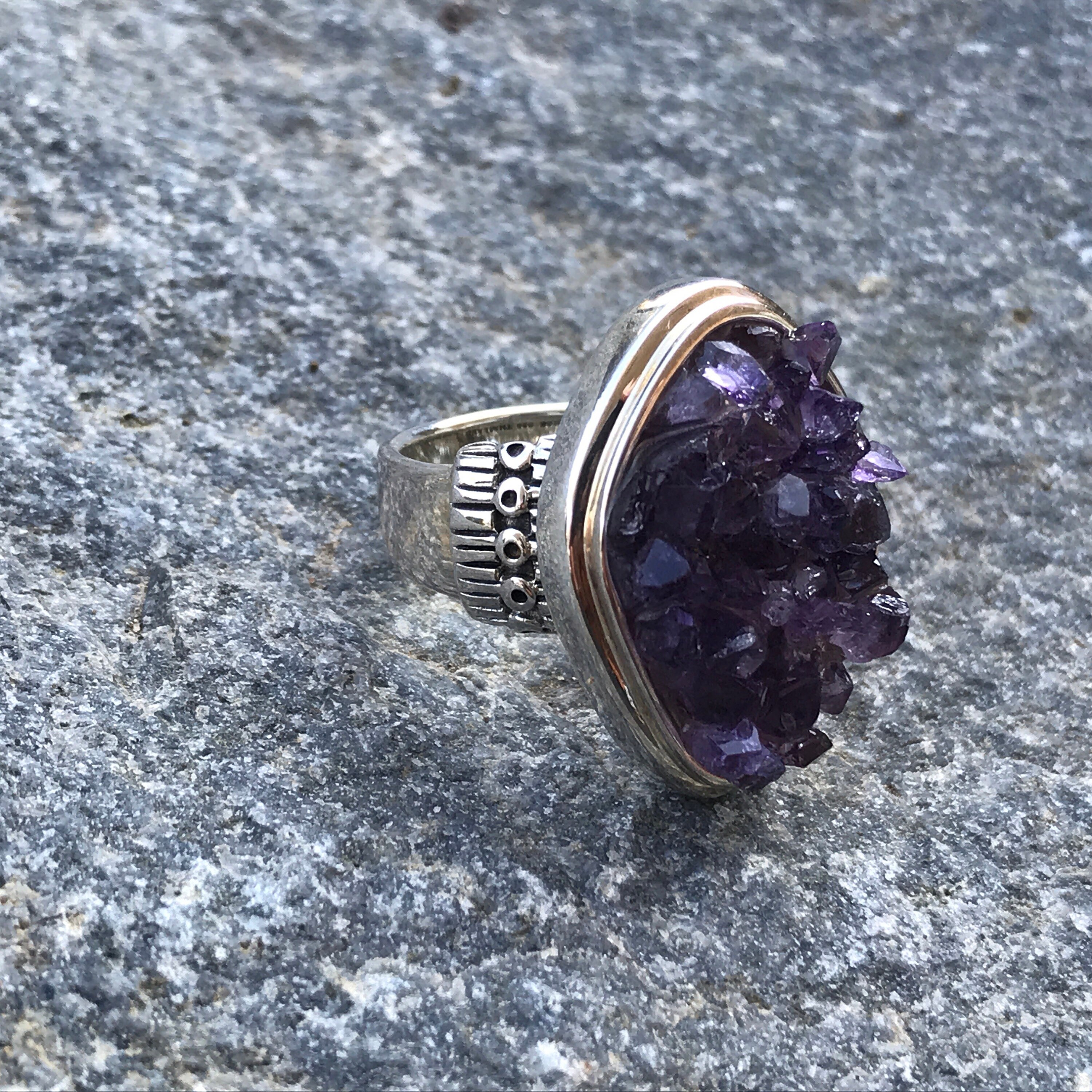 Vintage Barse Thailand 925 Sterling Amethyst Purple Natural Cut