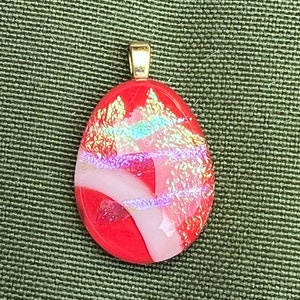 Vintage Pink Mountain hologram  art Modernist Artisan Studio Art Abstract pendant