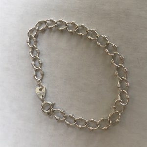 Vintage 925 Charm Link Detailed Sterling Silver Bracelet