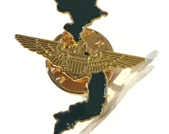 United States Military gold tone wings Country of Conflict Campaign Specific Lapel Pin