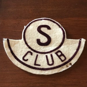 Vintage "S" Club Letterman Biker Jacket Patch