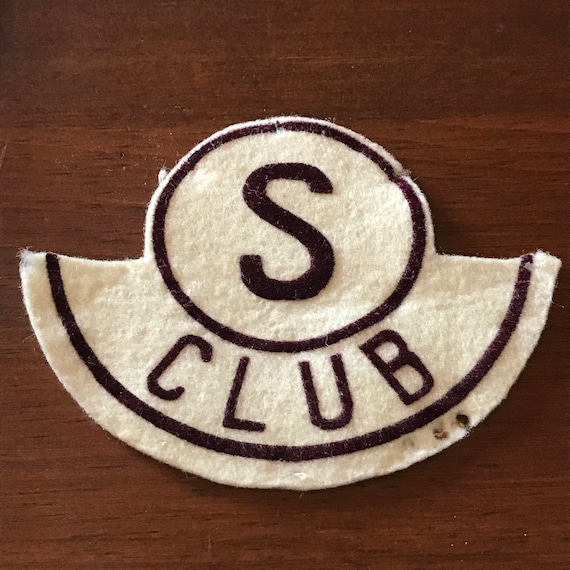 Vintage "S" Club Letterman Biker Jacket Patch - image 1