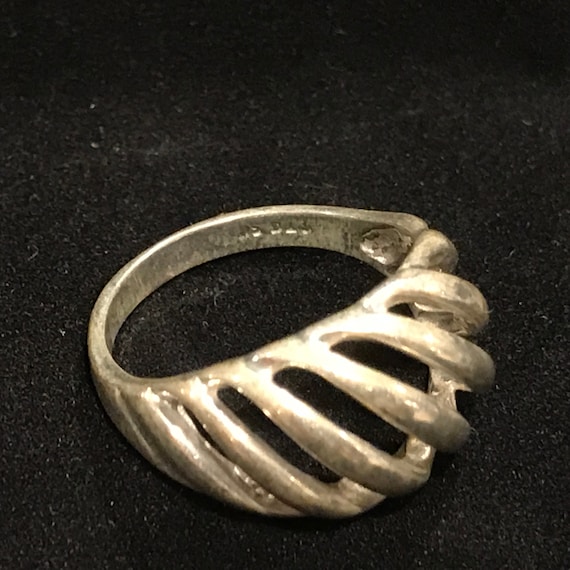 Vintage Raised Slit Basket design 925 Sterling Si… - image 3