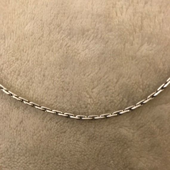 Vintage Sarah Coventry Silver tone flat lay chain Designer Necklace View 3