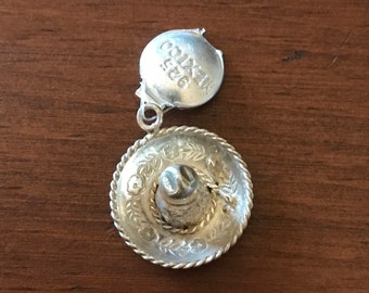 Vintage Mexican Sombrero Sterling Silver 925 Charm or Pendant