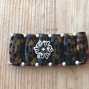 Vintage Brighton Tropical shell like flower cutout  silver Tone bracelet