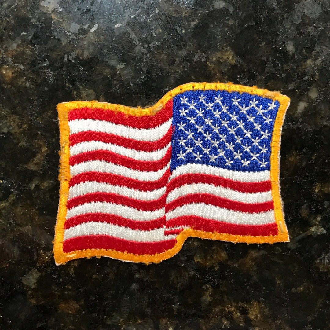 Vintage Indian Backward American Flag Motorcycle Biker Jacket Patch