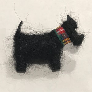 Vintage Scottie Dog Scottie Terrier Black Tartan Plaid Pin