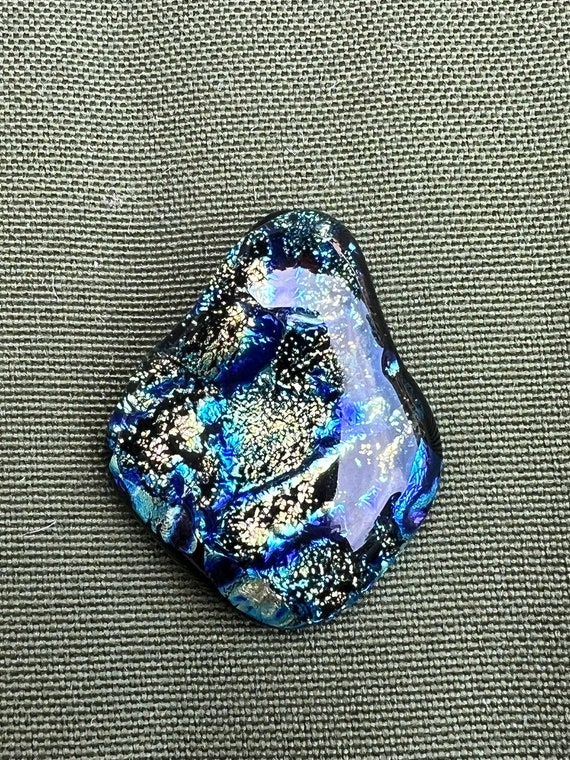 Vintage Black Artisan Studio Art Glass Abstract splash art pendant