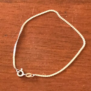 Vintage 925 flat braid Chain Sterling Silver Bracelet