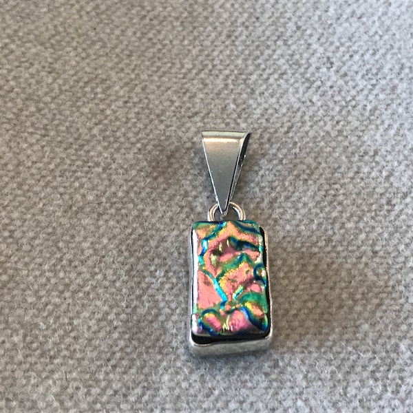 Vintage Mexican Southwestern Sterling Silver 925 Abstract Metallic Stone Chunky pendant