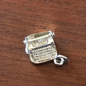 Vintage Typewriter Letter Writer Sterling Silver 925 Charm or Pendant