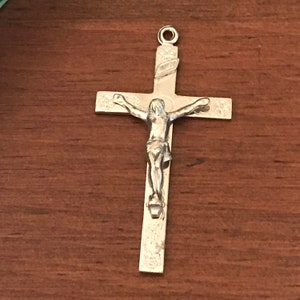 Vintage Rosary Cross Catholic Sterling Silver Charm or Pendant